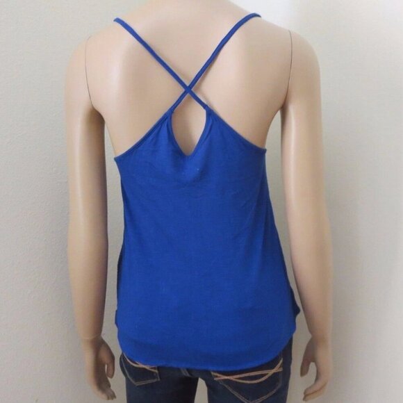 Hollister Womens Lace Crochet Tank Top Size XS Cami Royal Blue Shirt - Picture 2 of 2